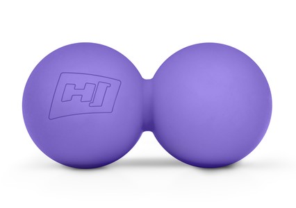 Silikonová masážní koule 63mm dvojitá - fialová