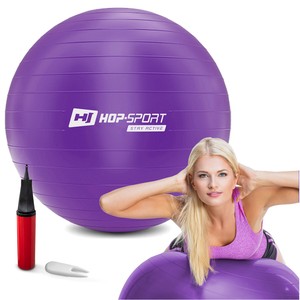 Levně Gymnastický míč fitness 65cm s pumpou - fialový