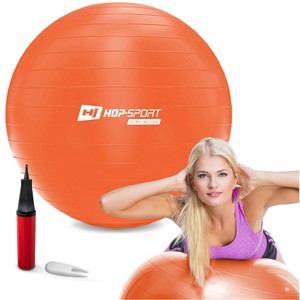 Levně Gymnastický míč fitness 65cm s pumpou - oranžový
