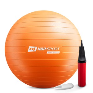 Gymnastický míč fitness 65cm s pumpou - oranžový