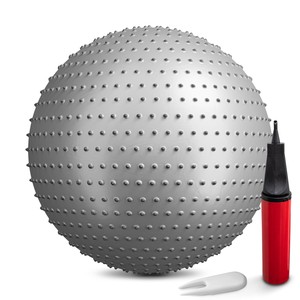 Gymnastický míč s výčnělky 65cm stříbrný